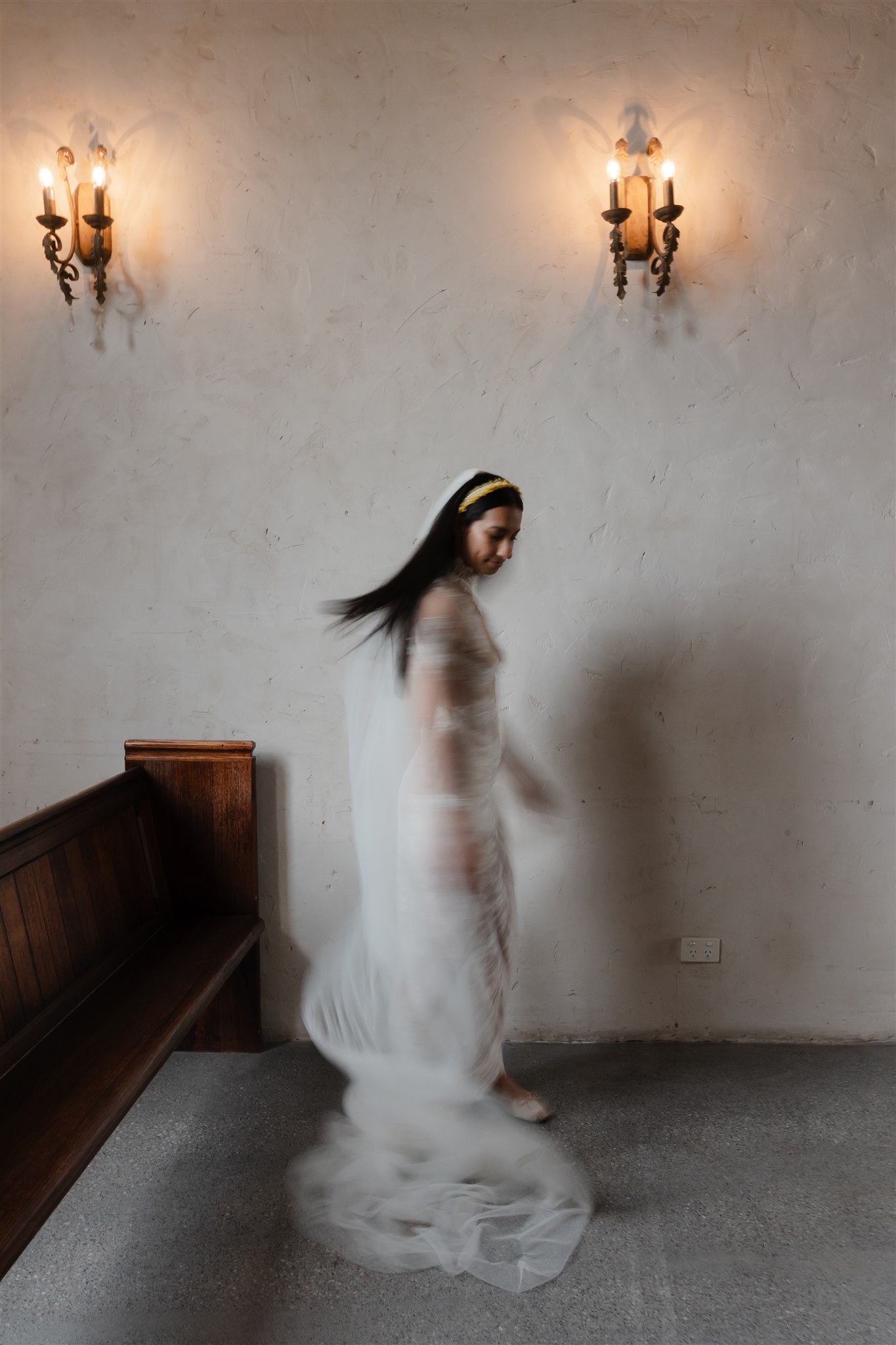 Motion blur portraits around Stones of the Yarra Valley Wedding Venue