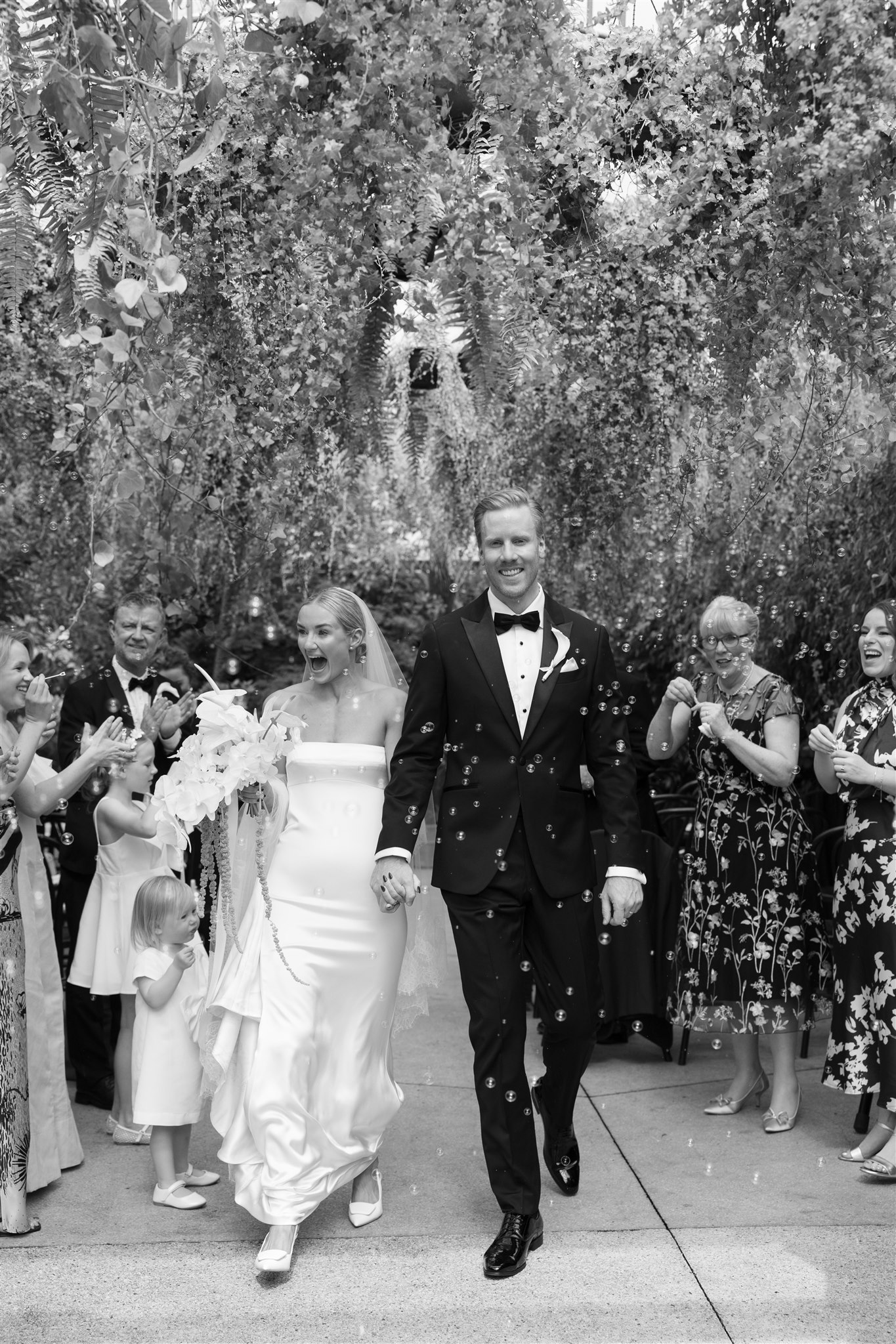 bubble exit from wedding ceremony