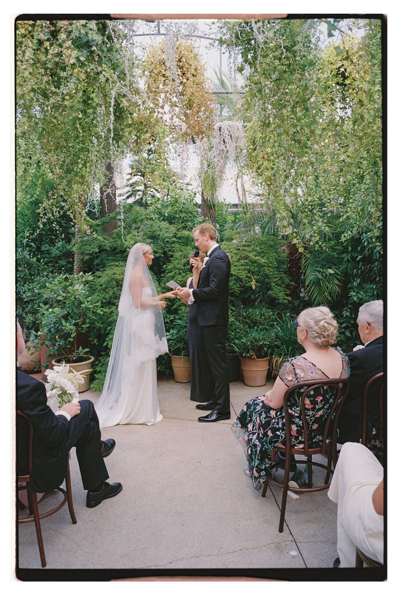 Film photo Wedding Ceremony at Melbourne Wedding Venue Glasshaus design