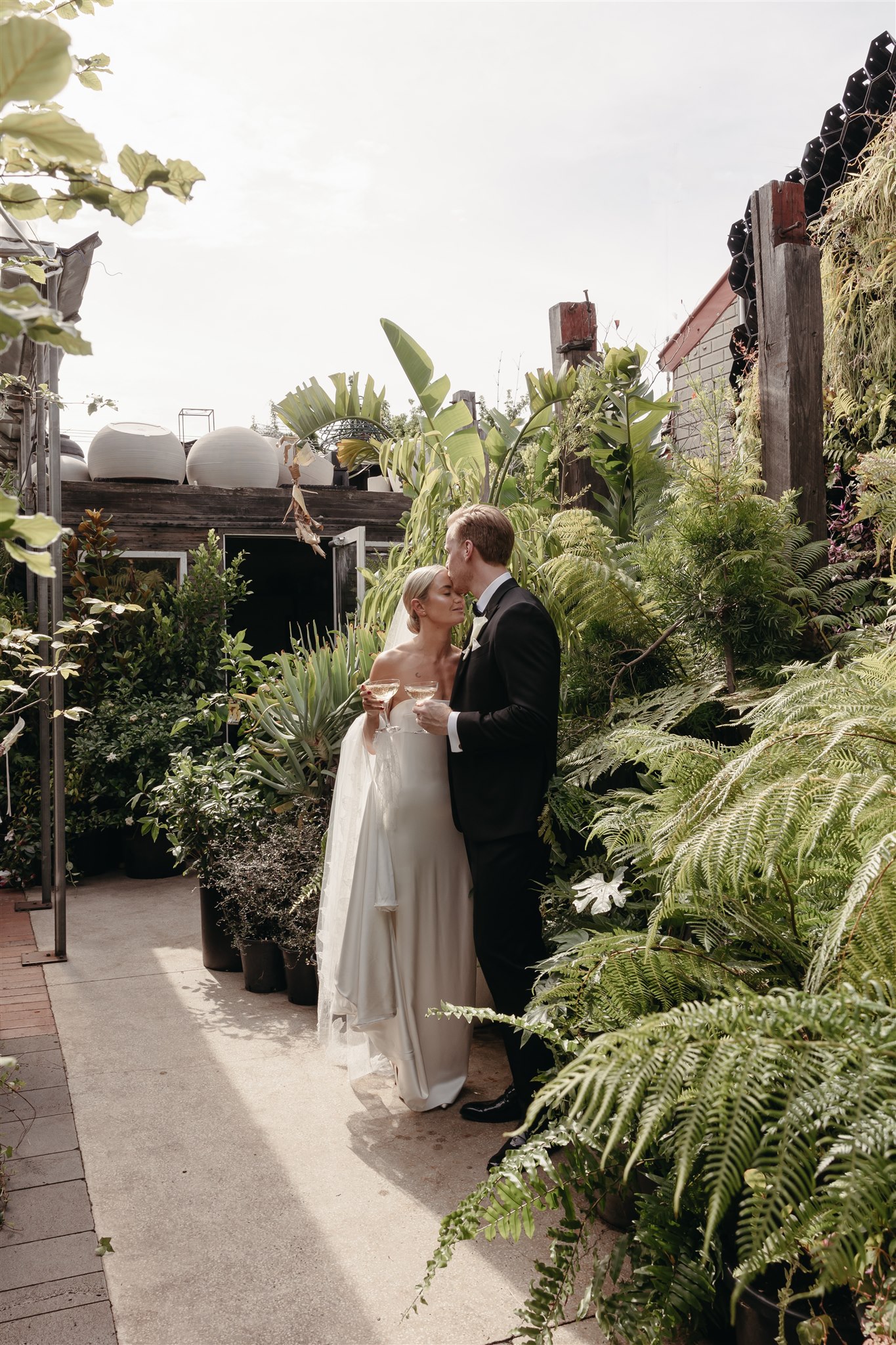 Bridal portraits around Glasshaus in Melbourne