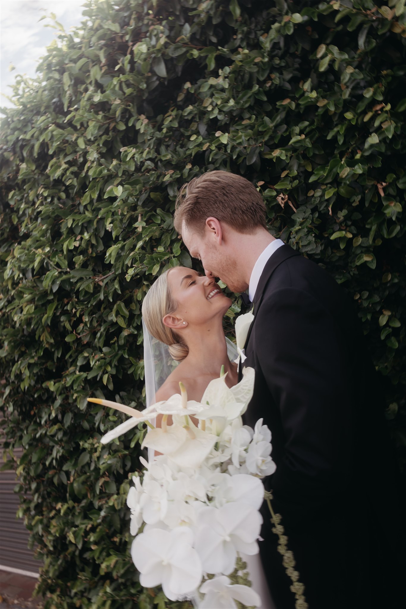 Bridal portraits around Glasshaus in Melbourne