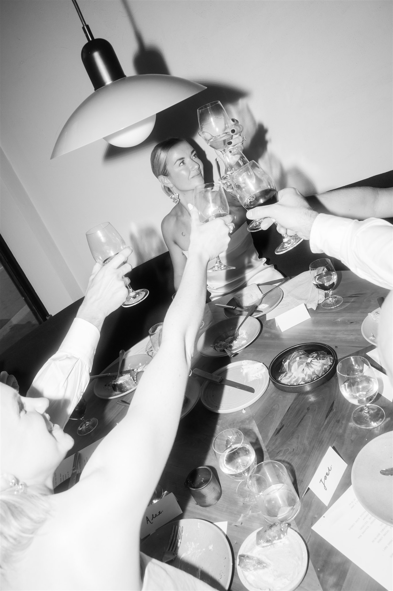 Dinner party style wedding reception at Clover, Melbourne